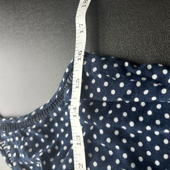 Lulus Navy Polka Dot Slip Dress Size Medium | Spaghetti Strap Midi - Picture 8 of 9